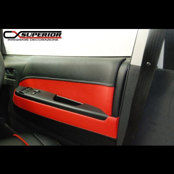 バイカラー ドアレザーパネル(ブラックxレッド) アッパー&ロア装着