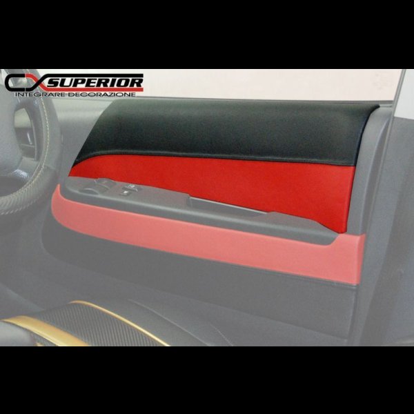 バイカラー ドアレザーパネル(ブラックxレッド) アッパー